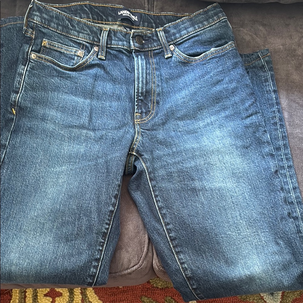 Teen boys Lands' End Blue Straight Jeans Classic Style $20